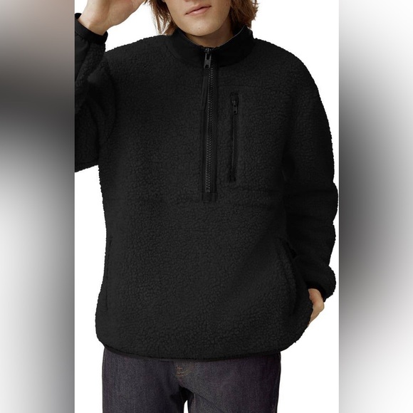 CANADA GOOSE Renfrew Wool Blend Fleece Half Zip Pullover brand new - Picture 3 of 4